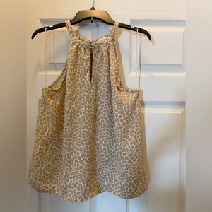 MICHAEL Michael Kors Beige and White Patterned Top